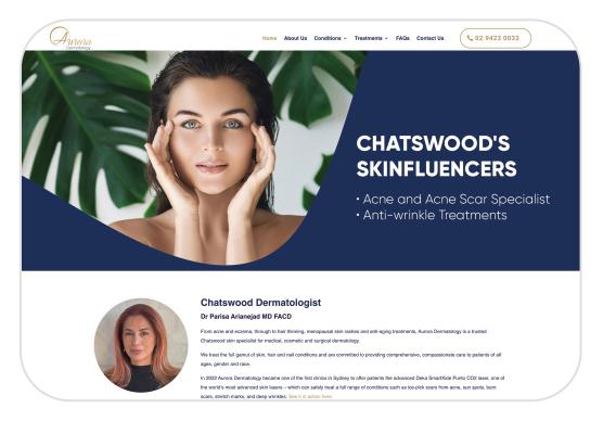 Aurora Dermatology - website
